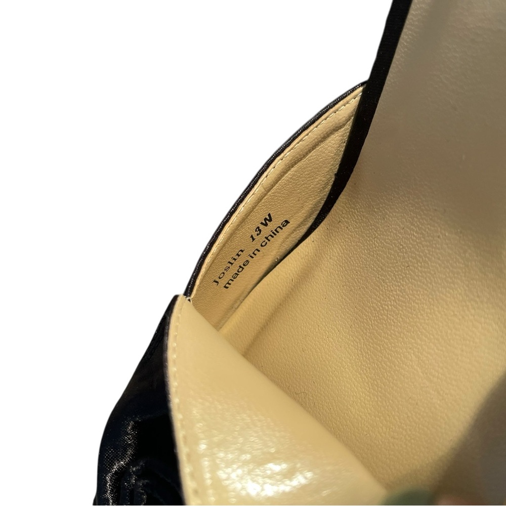 J.Renee Black Satin Rosette Slide Mules Size 13W - Picture 12 of 13